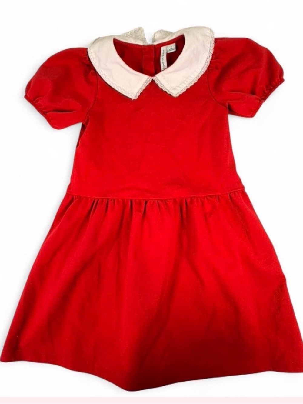 Janie and Jack Girls Red Dress with White Peter Pan Collar